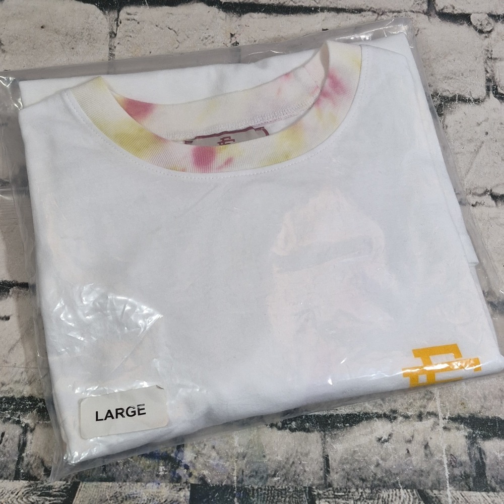 New Authentic Eric Emanuel EE Ringer Tie-Dye T-shirt Mens‎ Sz L Large